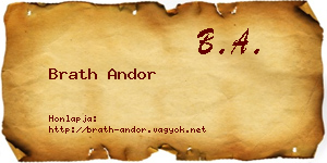 Brath Andor névjegykártya
